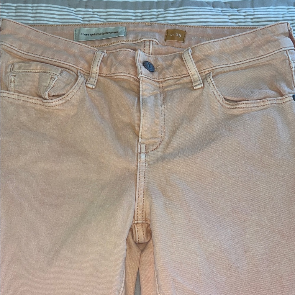 Anthropology and the Letterpress Women's Stet Peach Cropped Slim Jeans